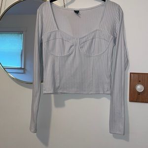 Wild Fable White Long Sleeve Crop Style top